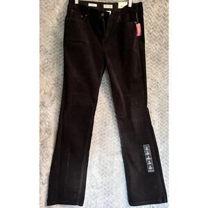 St Johns Bay NWT "Secretly Slender" Black Cords Straight Leg Sze 10 Stretch Slim